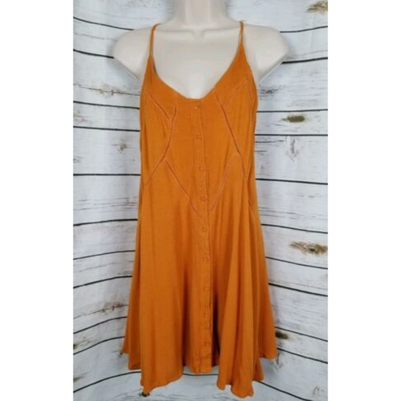 Lulus Dresses & Skirts - Lulu's Burnt Orange Racerback Dress Crinkle Eyelet